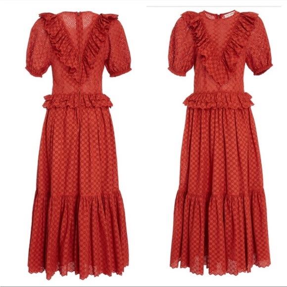 Ulla Johnson Dresses & Skirts - Ula Johnson Bettine Embroidered Ruffle Maxi Dress XS 0